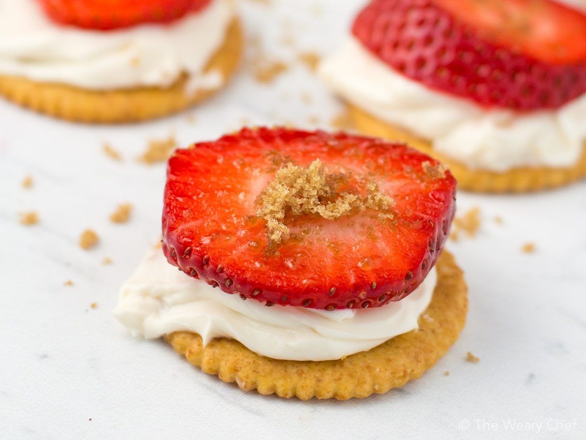 Enjoy a rich moment at home with these quick and easy Strawberry Cheesecake RITZ Sandwiches! Kids and grownups both love them!