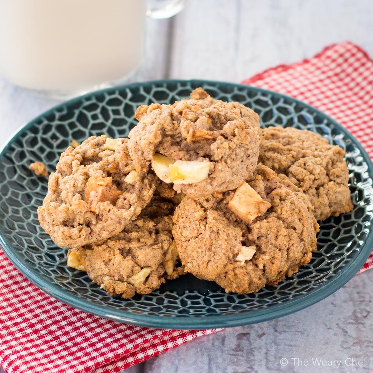 You'll love the sweet spicy flavor of these cinnamon apple cookies!