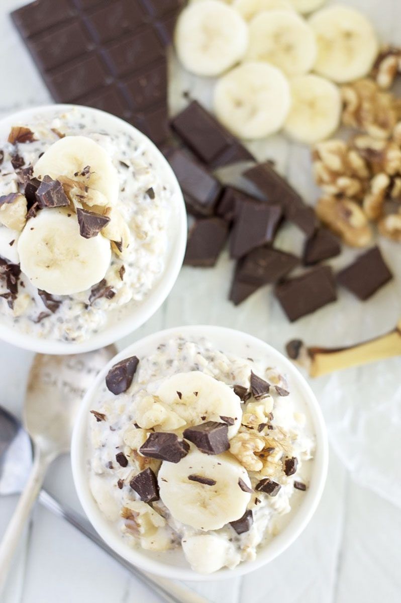 These chocolate banana overnight oats are perfect for an easy breakfast!