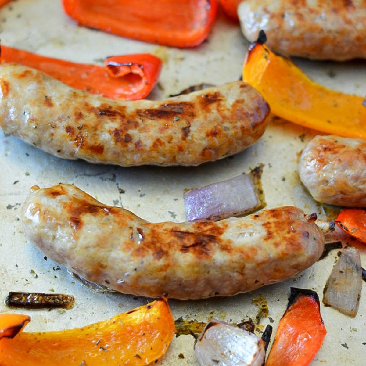 Italian Turkey Sausage with Three Peppers Recipe