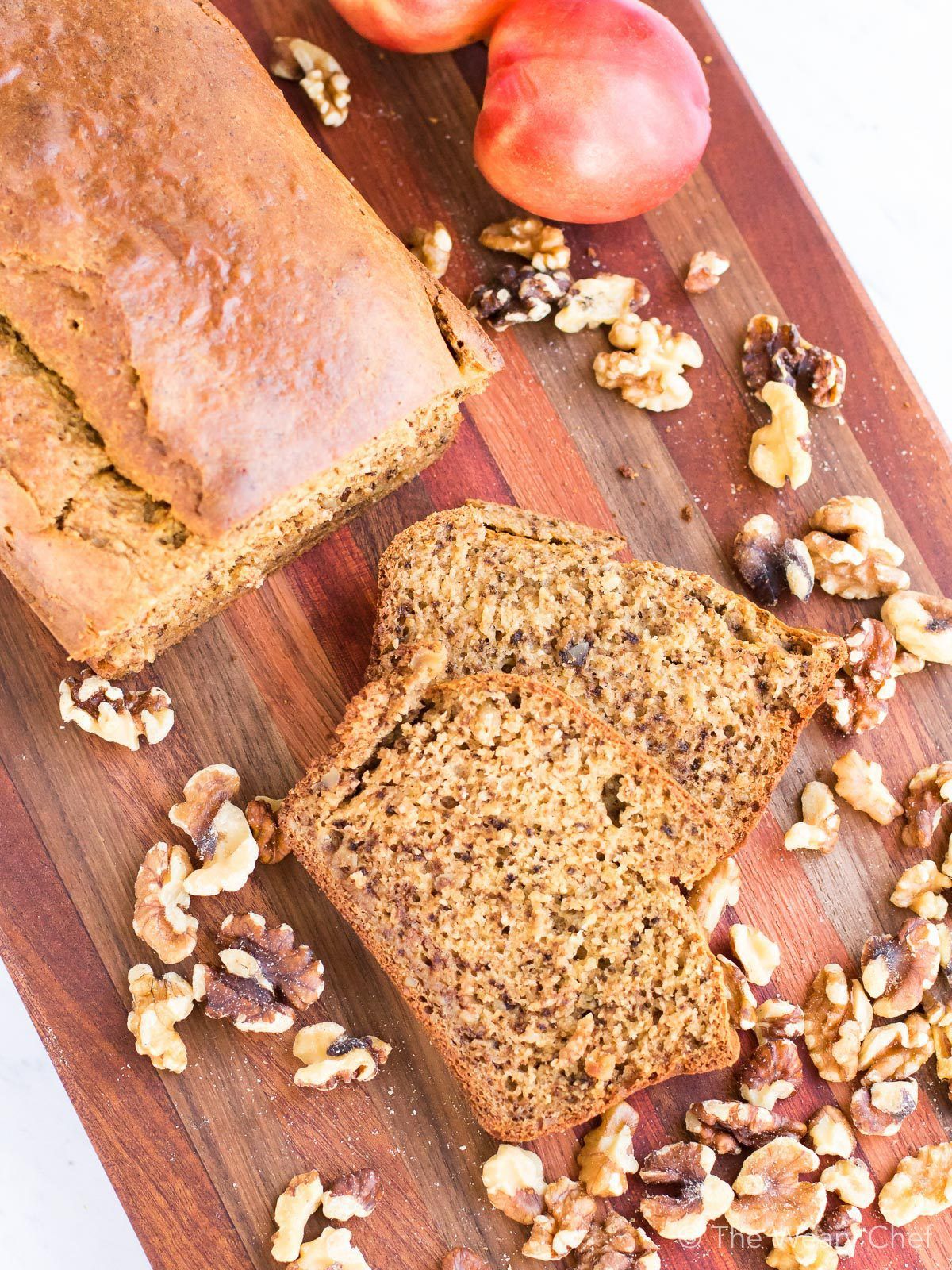 Peach bread with walnuts is a perfect breakfast treat!