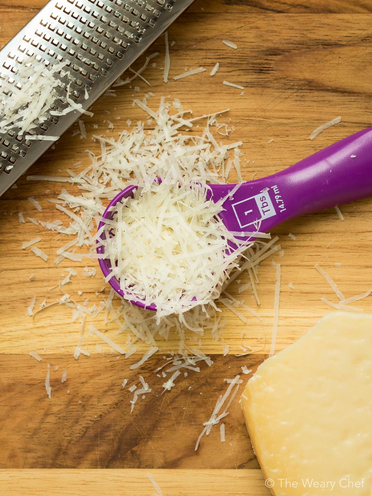 Use small amounts of strong cheeses in your recipes to get more flavor with less fat.