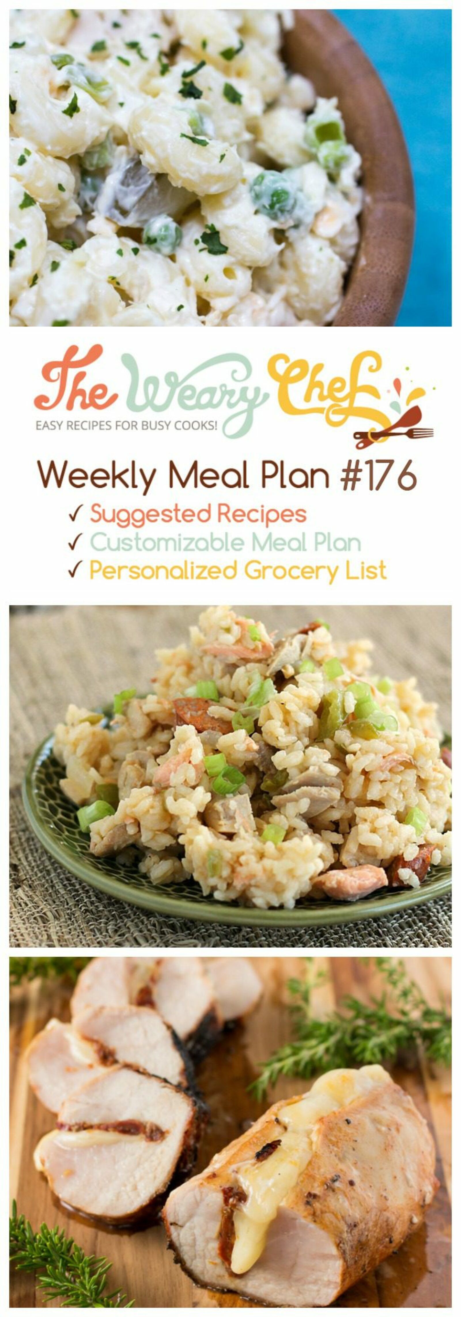 This week's menu features jambalaya, grilled stuffed pork, macaroni salad, and so much more!