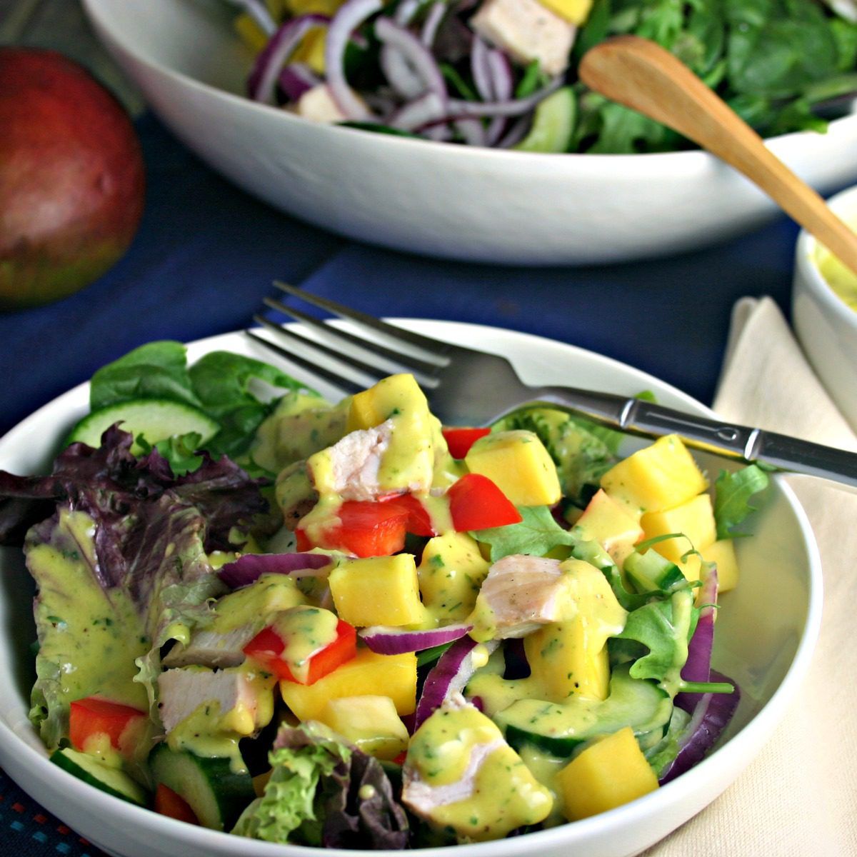 Mango Vinaigrette makes this chopped chicken dinner salad extra special!