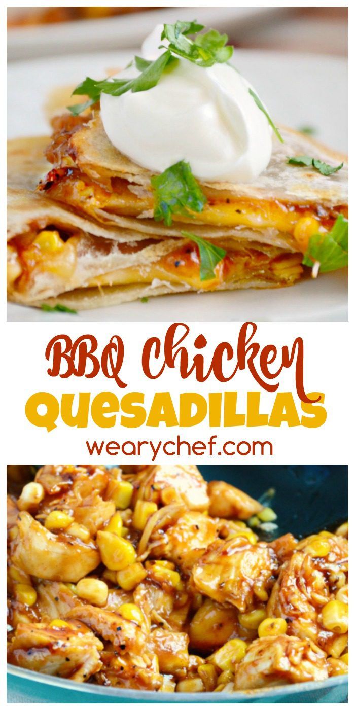 These BBQ Chicken Quesadillas are a quick and easy dinner perfect for using leftover chicken!