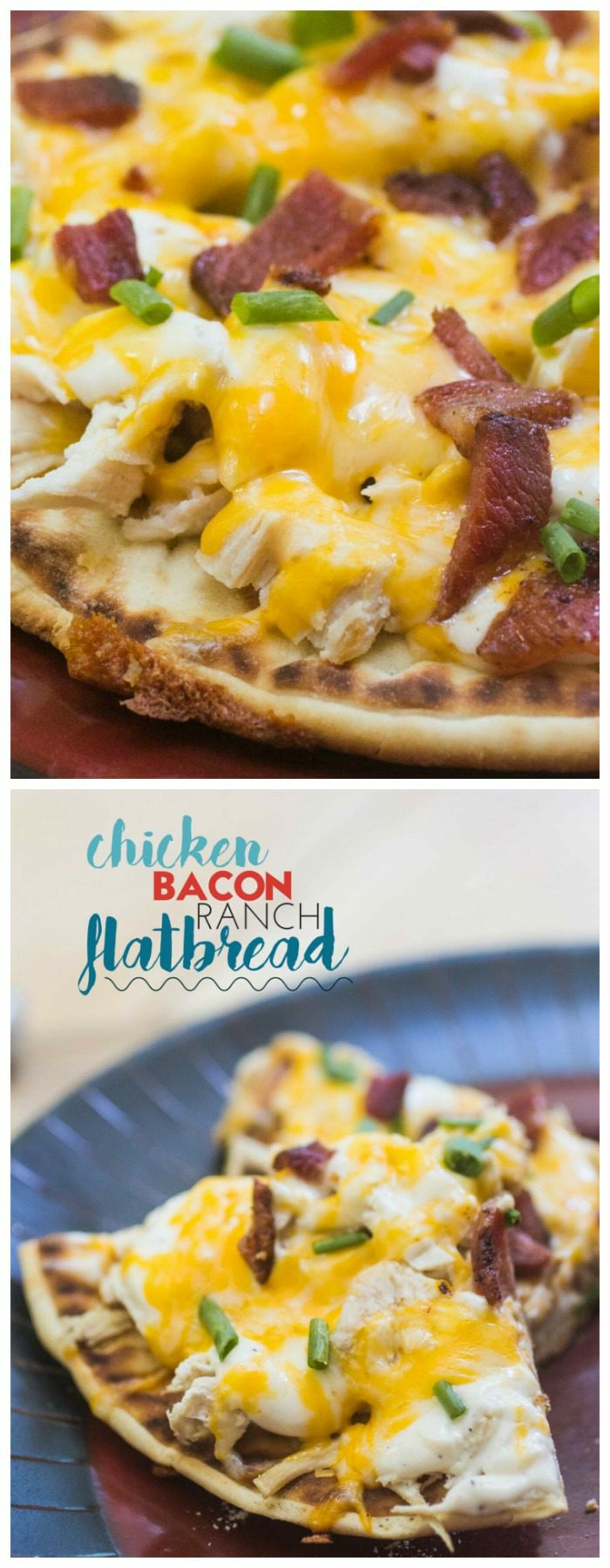 pui Bacon Ranch Flatbread Pizza se naște pentru weeknights ocupat. Familia ta va iubi această rețetă ușoară de cină!