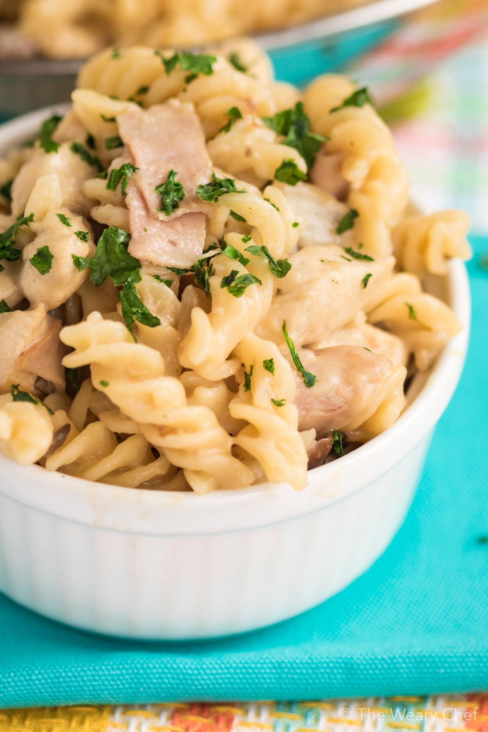 Chicken Cordon Bleu Pasta - On the dinner table in under 30 minutes!