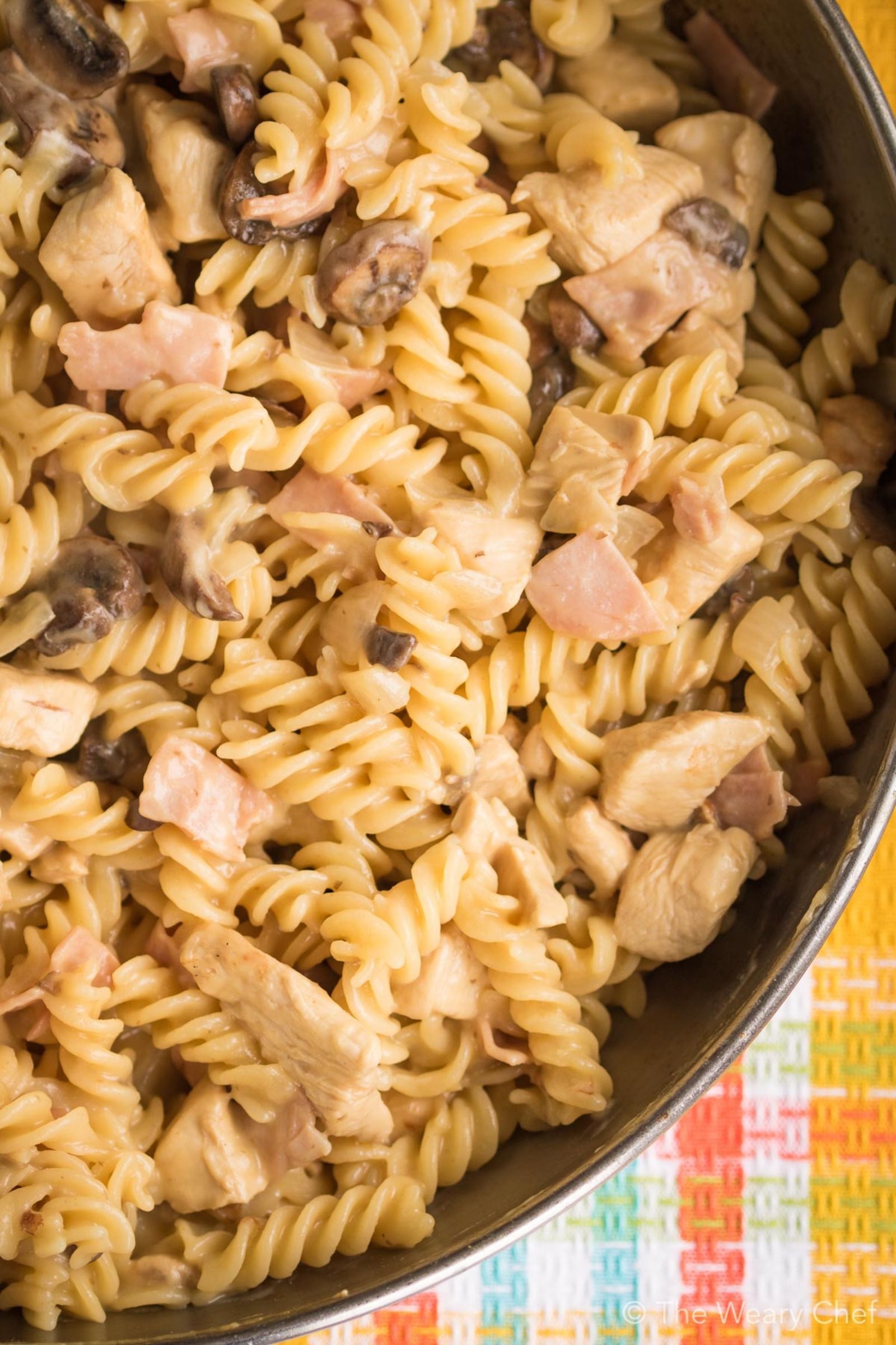 Chicken Cordon Bleu Pasta is a 20-minute skillet dinner with the taste of the classic recipe!