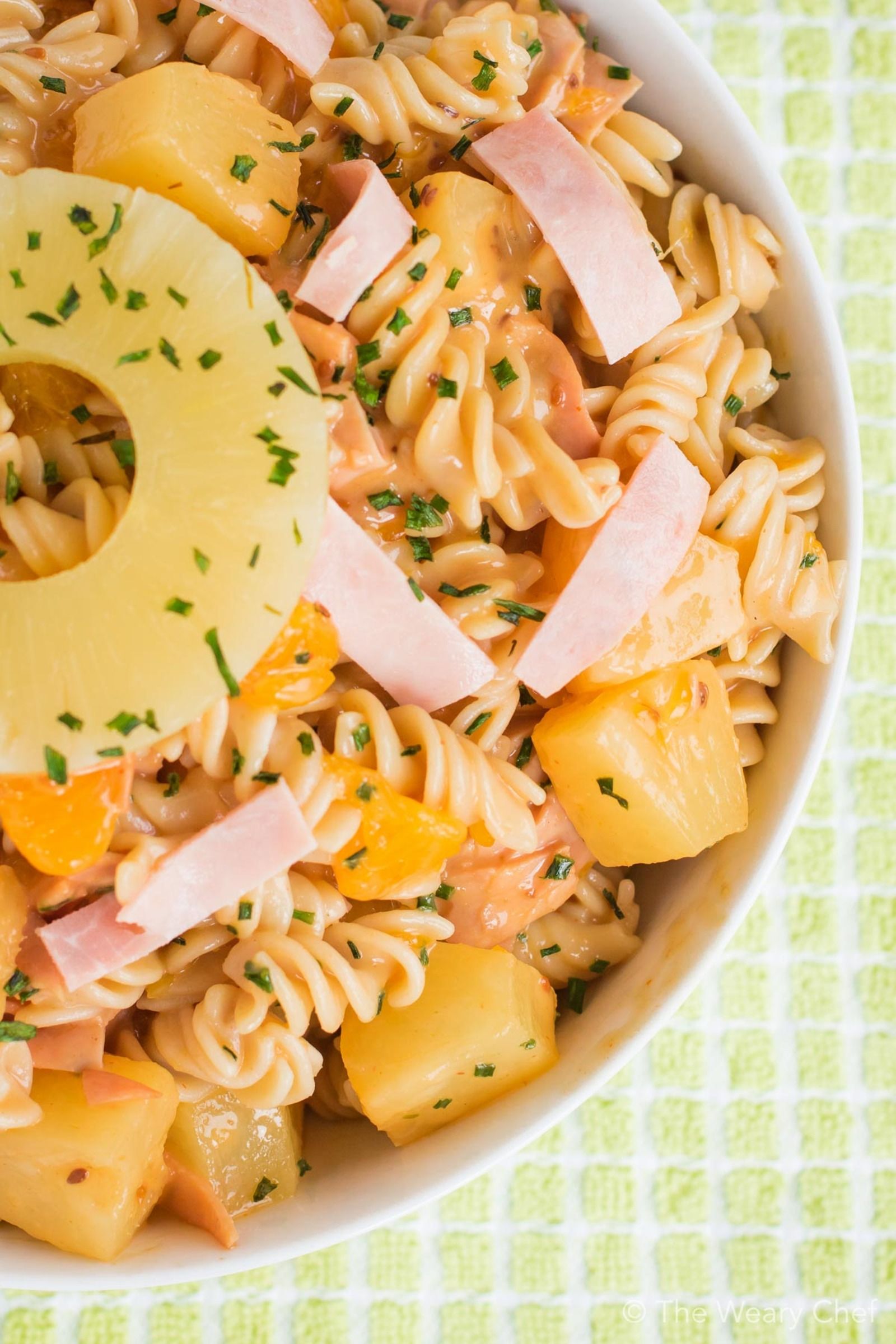 This sweet, tart, and savory Hawaiian Pasta Salad is a perfect grilling side dish recipe!