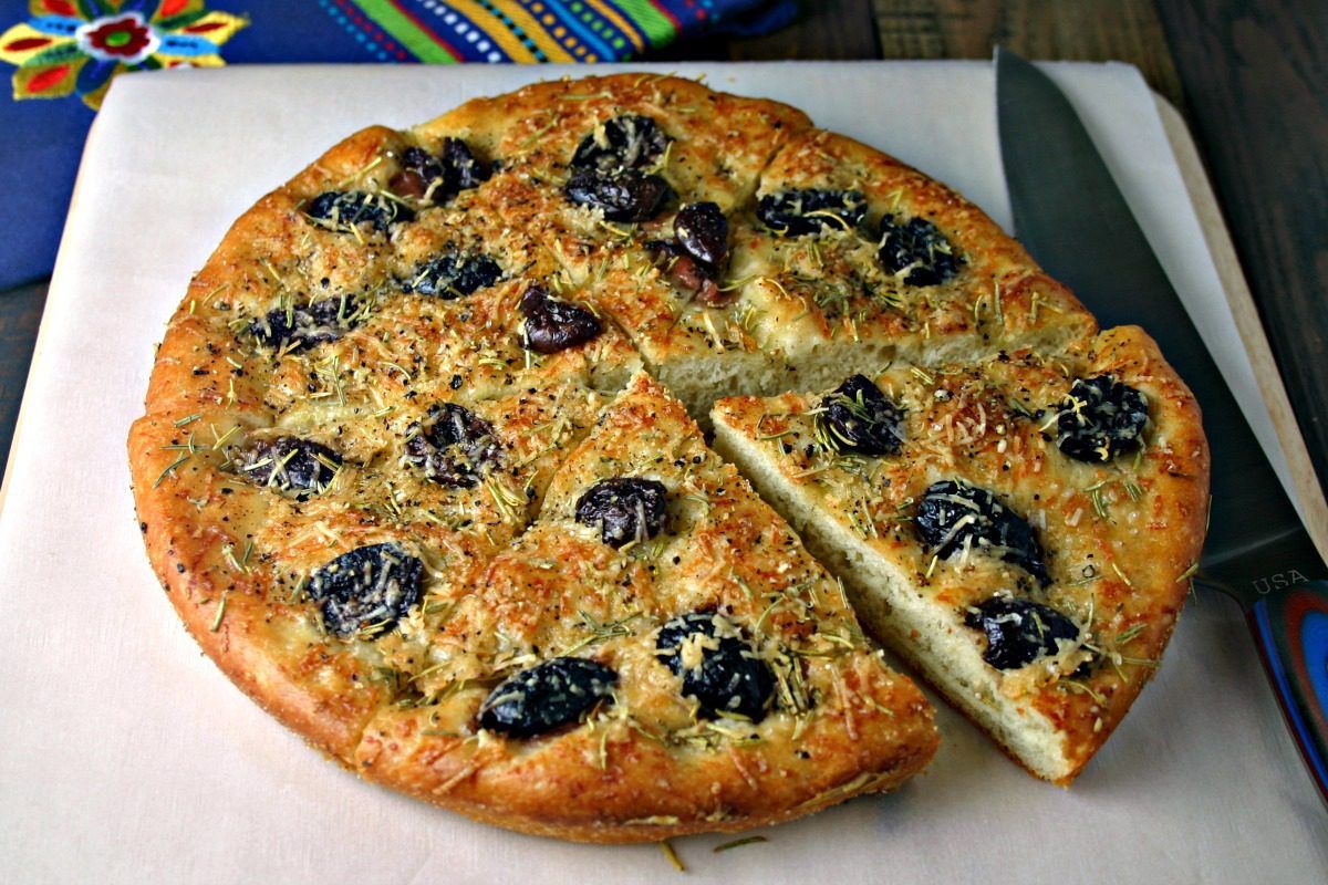 Shortcut Olive Focaccia Bread