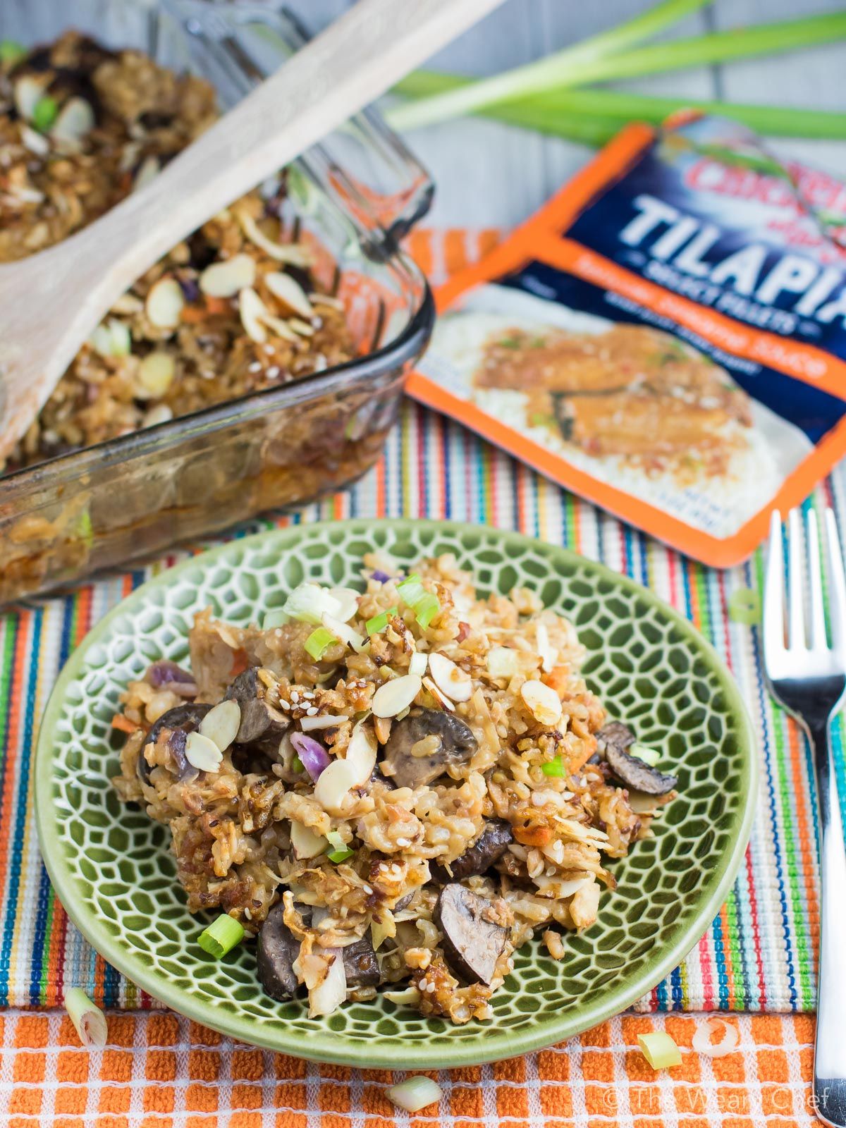 This Teriyaki Tilapia Casserole comes together in no time. It's a perfect weeknight dinner!