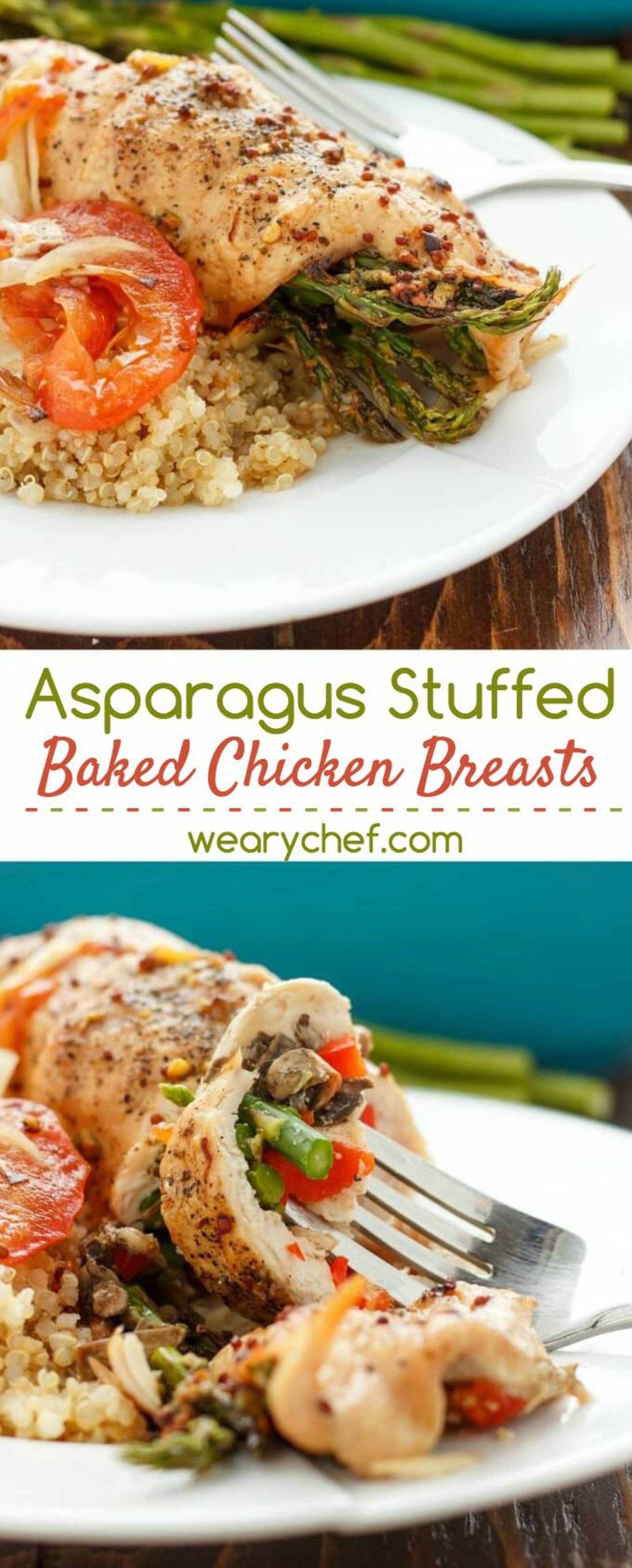 Asparagus Stuffed Chicken with Mushrooms - The Weary Chef