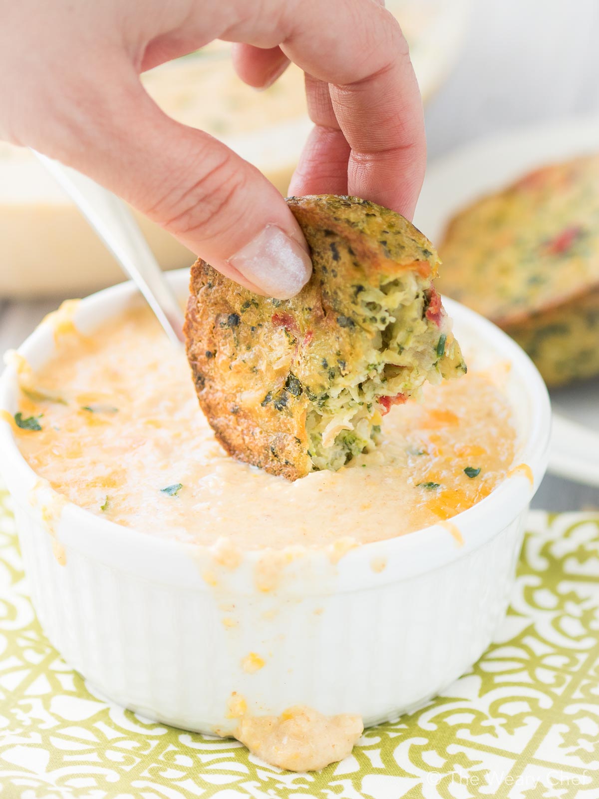 Garden Lites veggie cakes are perfect for dunking into this Vegetarian Corn Chowder recipe!