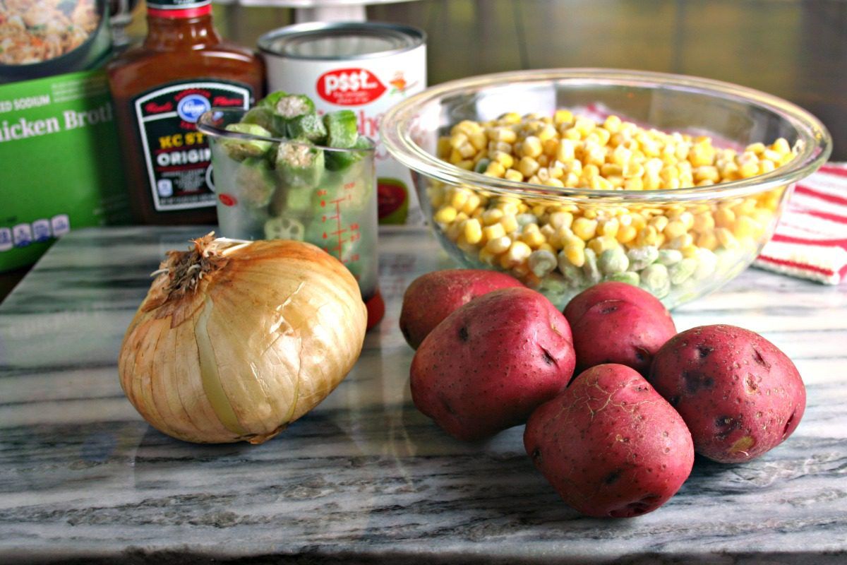 Easy Brunswick Stew just takes a few common ingredients and your slow cooker!