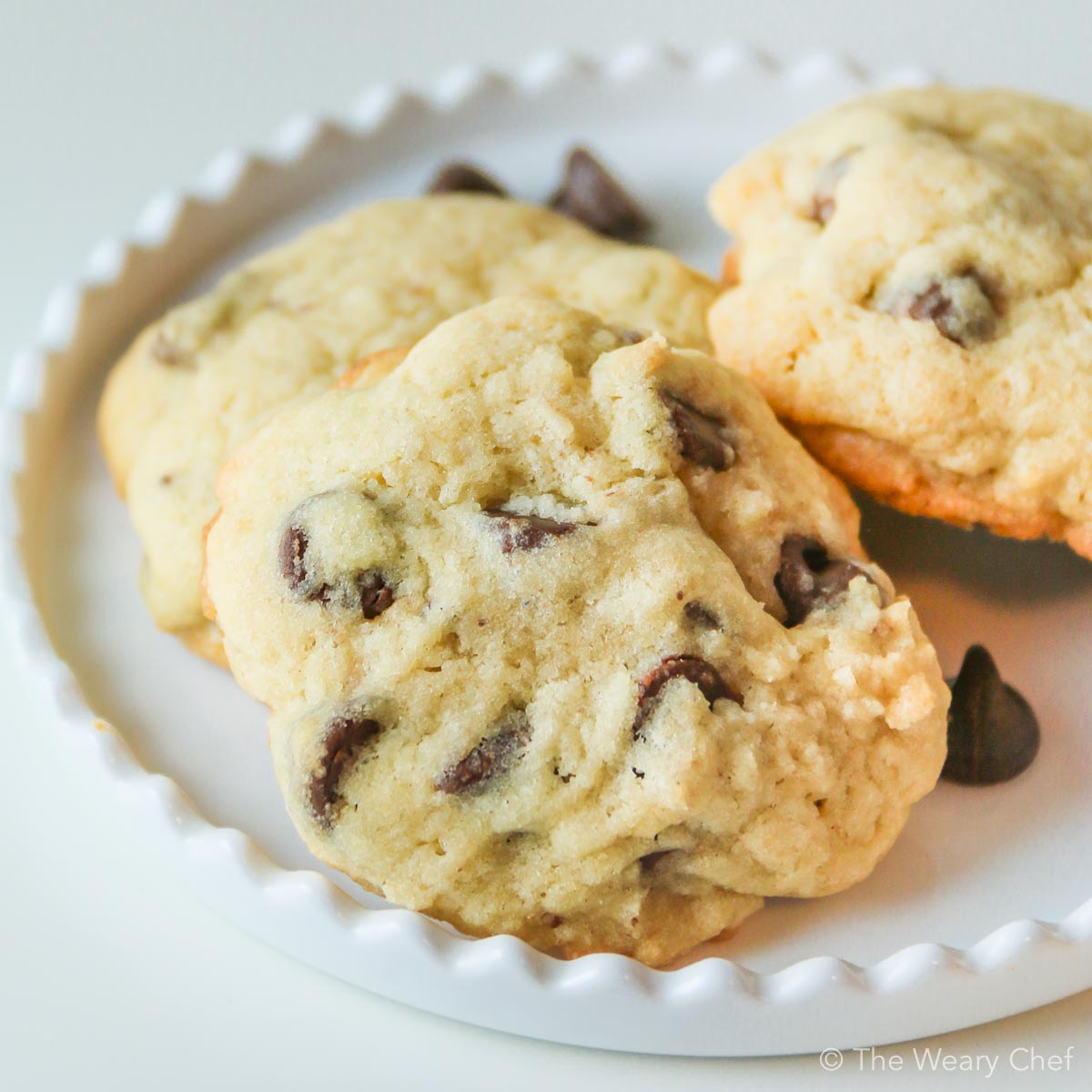 Never Fail Chocolate Chip Cake Cookies - The Weary Chef