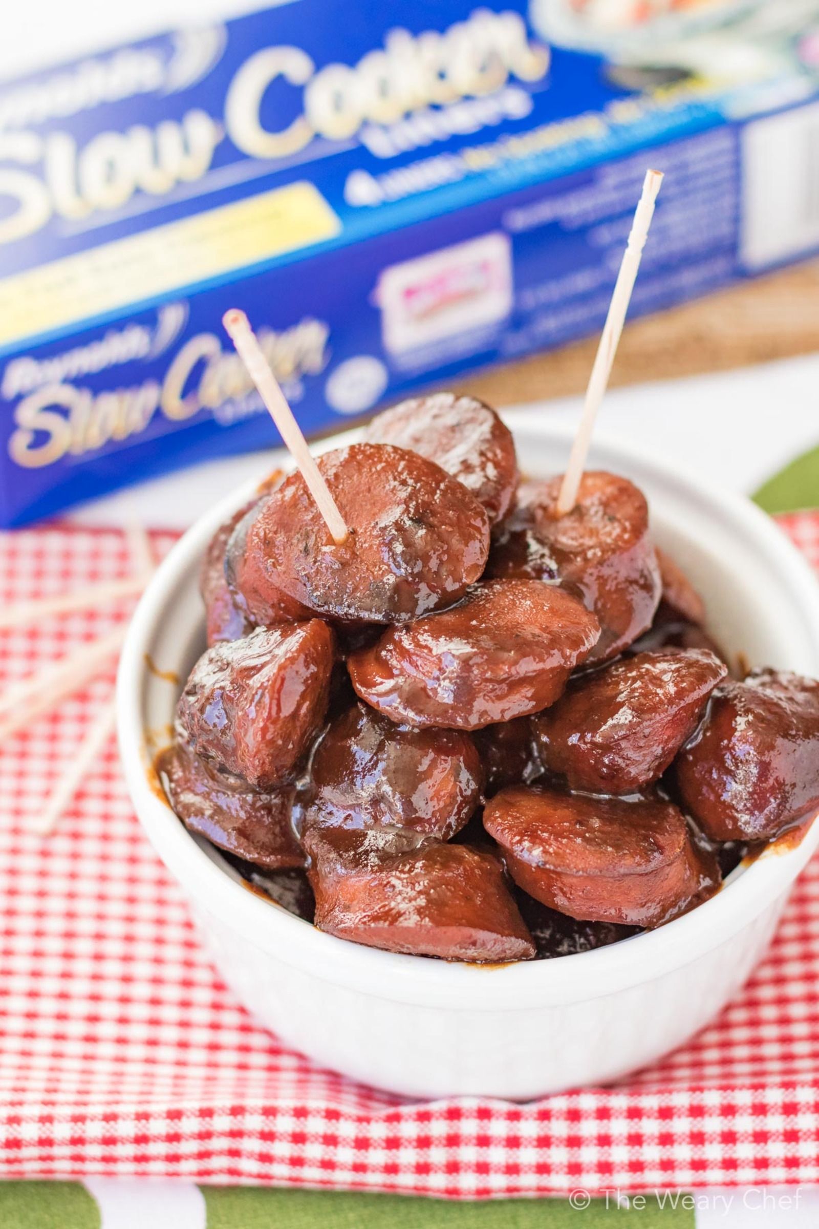 You won't believe how easy and delicious these Slow Cooker Cocktail Sausages are. They only need three ingredients and require very little prep or cleanup!