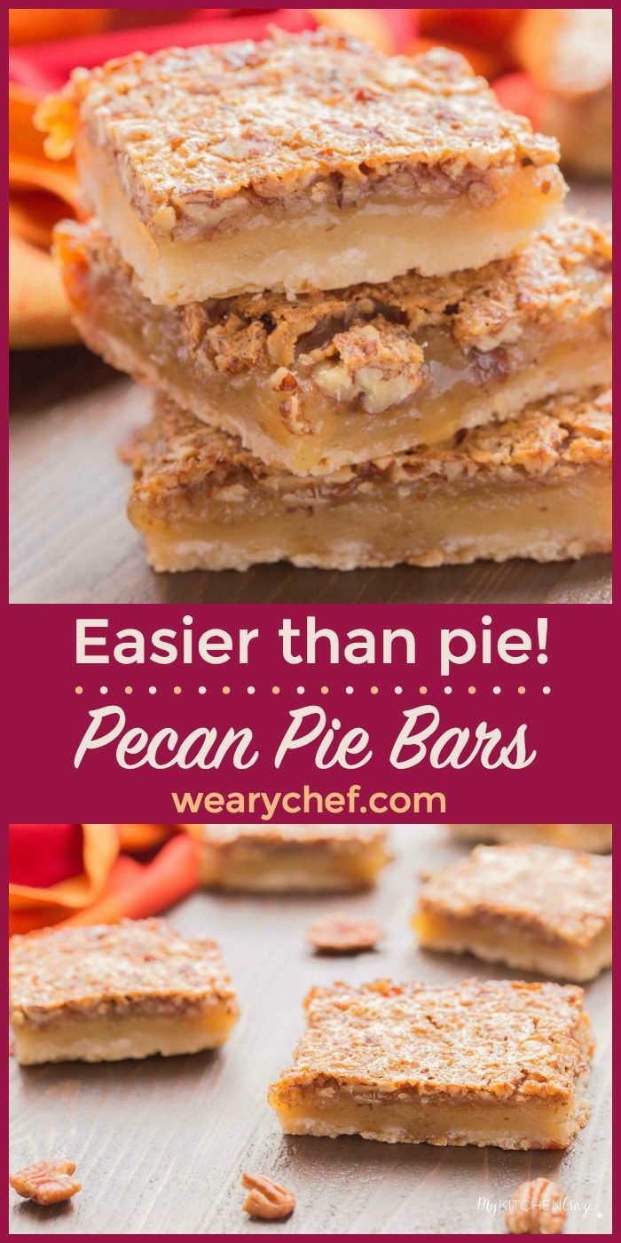 These Pecan Pie Bars are easier to make and serve than traditional pecan pie. Perfect for holidays or an any time treat!