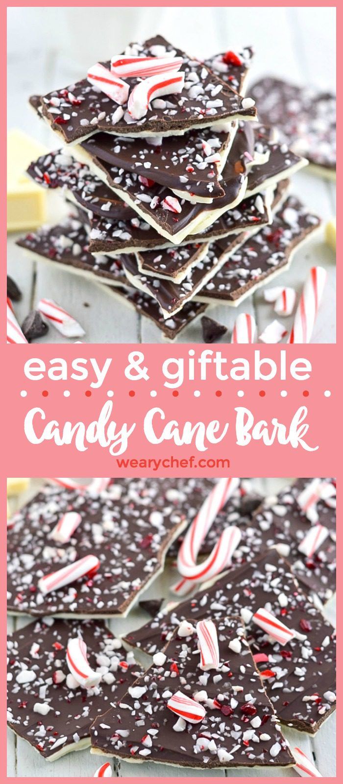 This easy candy cane bark should be a Christmas staple in every house that celebrates the holiday. It’s one of those must-have recipes this time of year, and it makes a perfect gift!