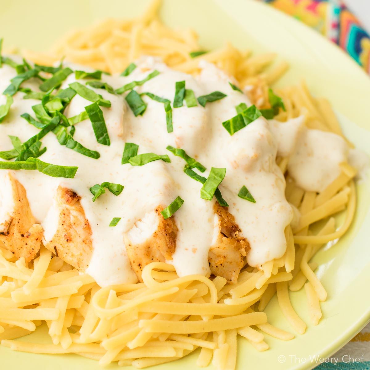 This lightened up chicken alfredo pasta is easy to prepare. It's perfect for special occasions or weeknight family dinners!