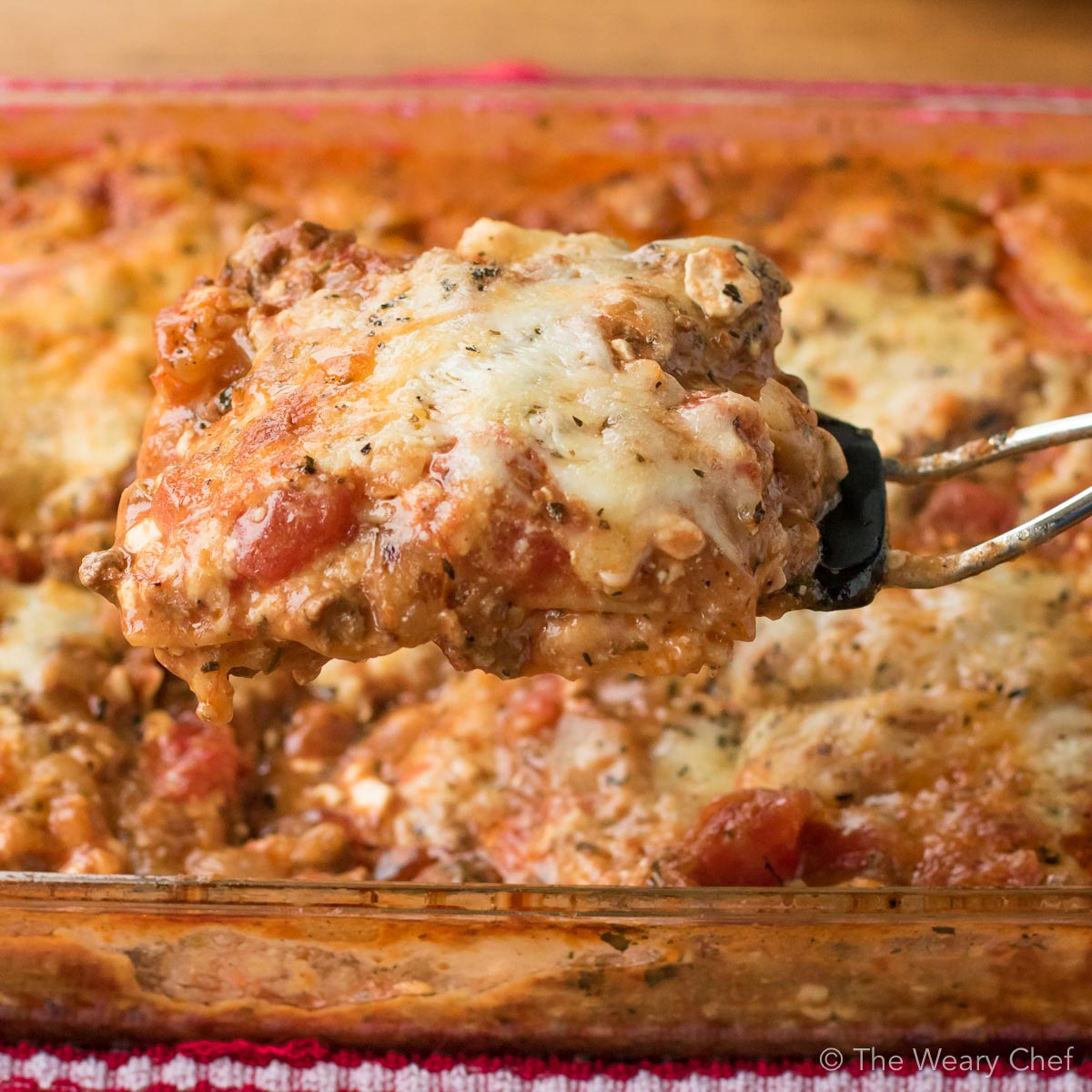 You can get this lazy lasagna in the oven in about 20 minutes! This hearty recipe is perfect for family dinners, potlucks, or a make ahead meal.