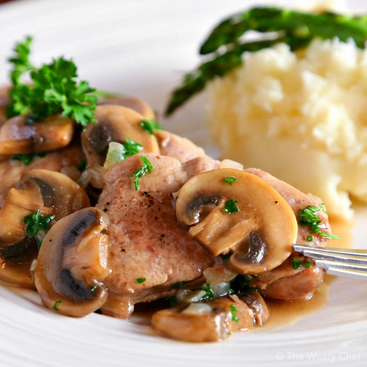 Easy Pork Marsala is quick to prepare with sliced pork tenderloin, mushrooms, cooking wine, and a few other common ingredients. It's an easy dinner recipe that is perfect for busy weeknights or fancy enough for guests!