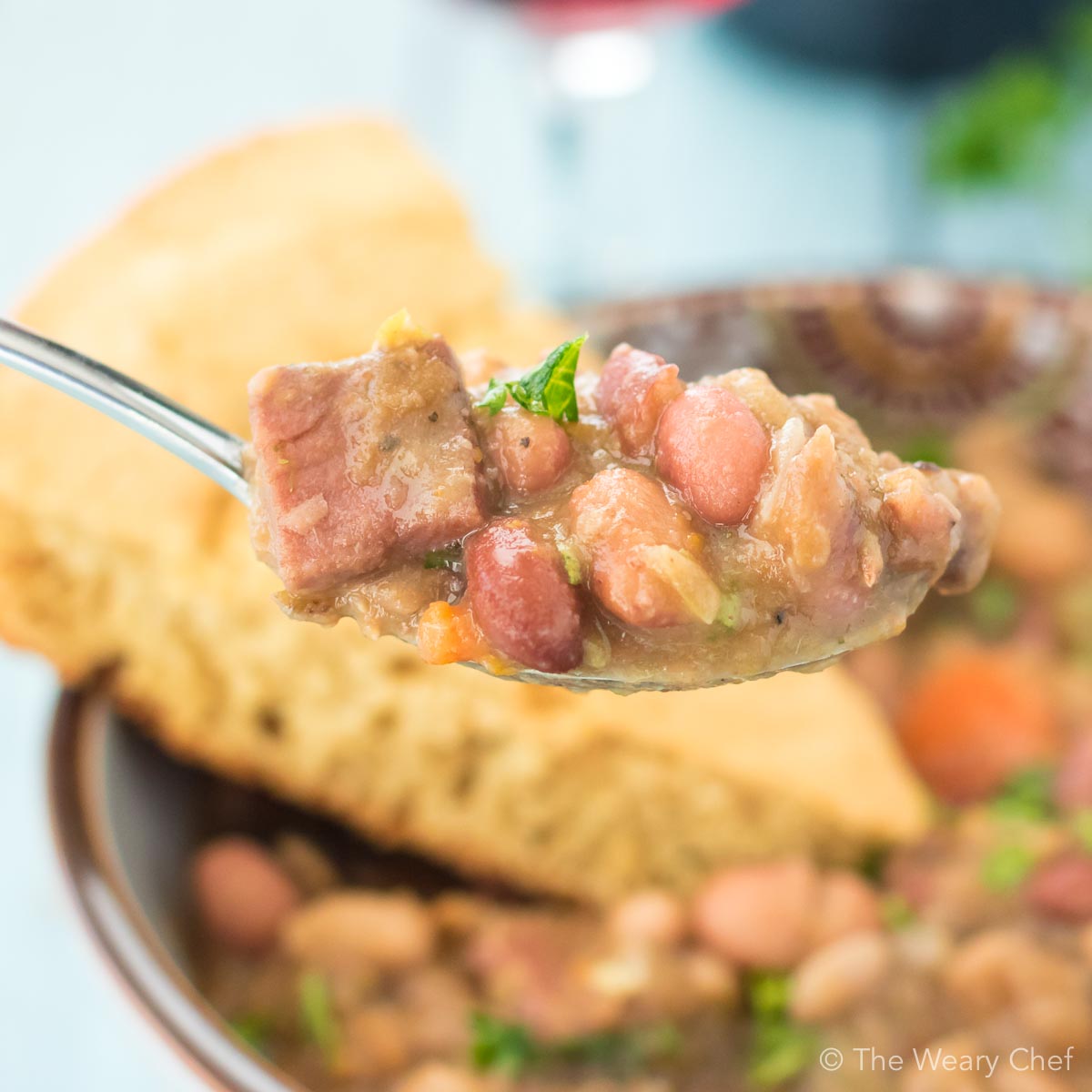 This country style 15 bean soup with ham is a down home favorite dinner that you will love!