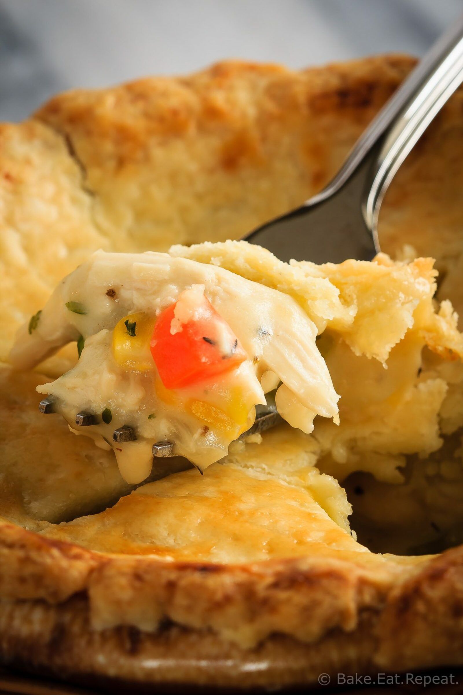 This homemade, from scratch chicken pot pie is actually super easy to make. One of our favorite meals, this easy chicken pot pie is comfort food at it's finest!