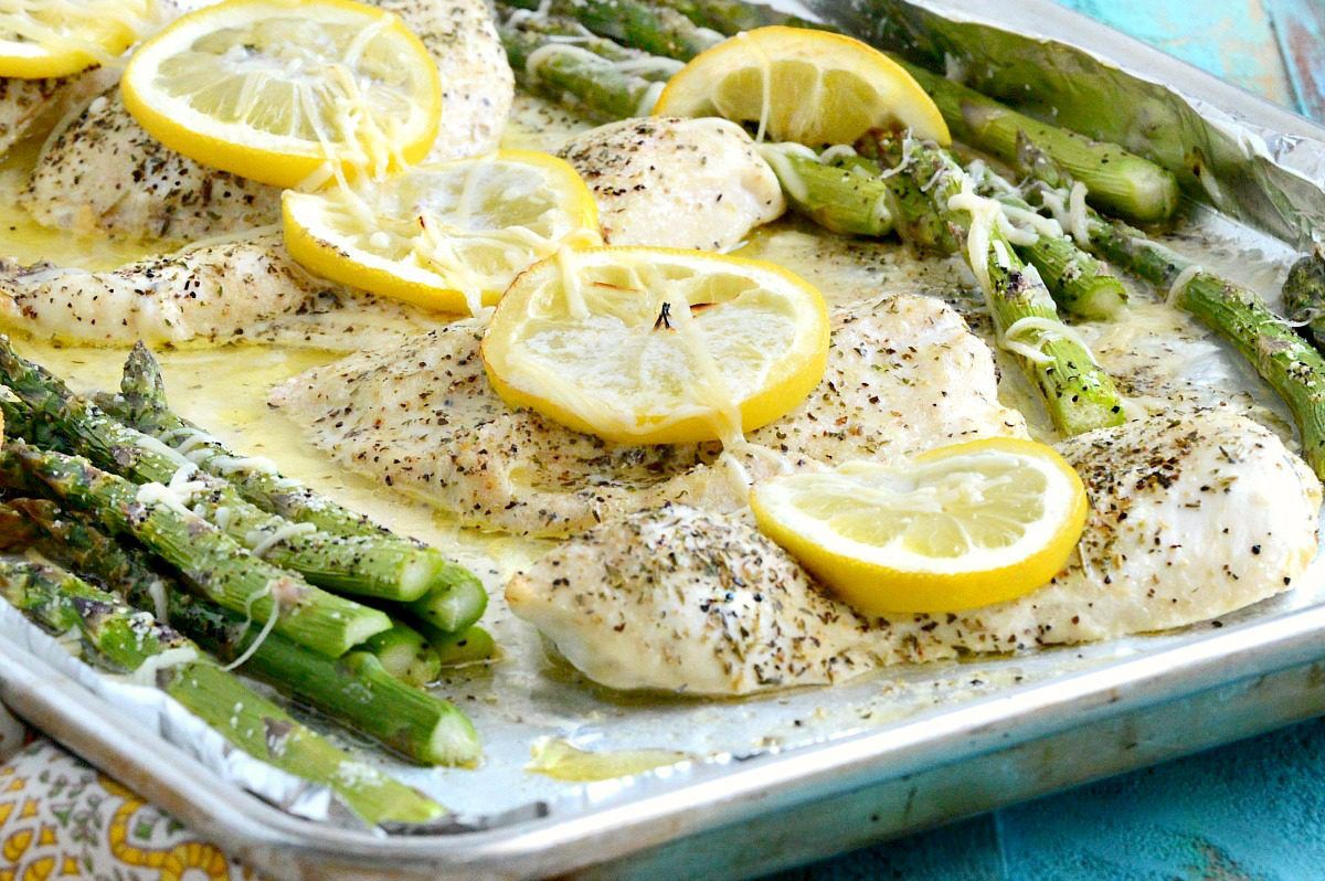 This light and fresh tasting Lemon Butter Chicken Sheet Pan Meal is just right for dinner any time! Quick prep and bake time means you can get it on the table in a hurry!