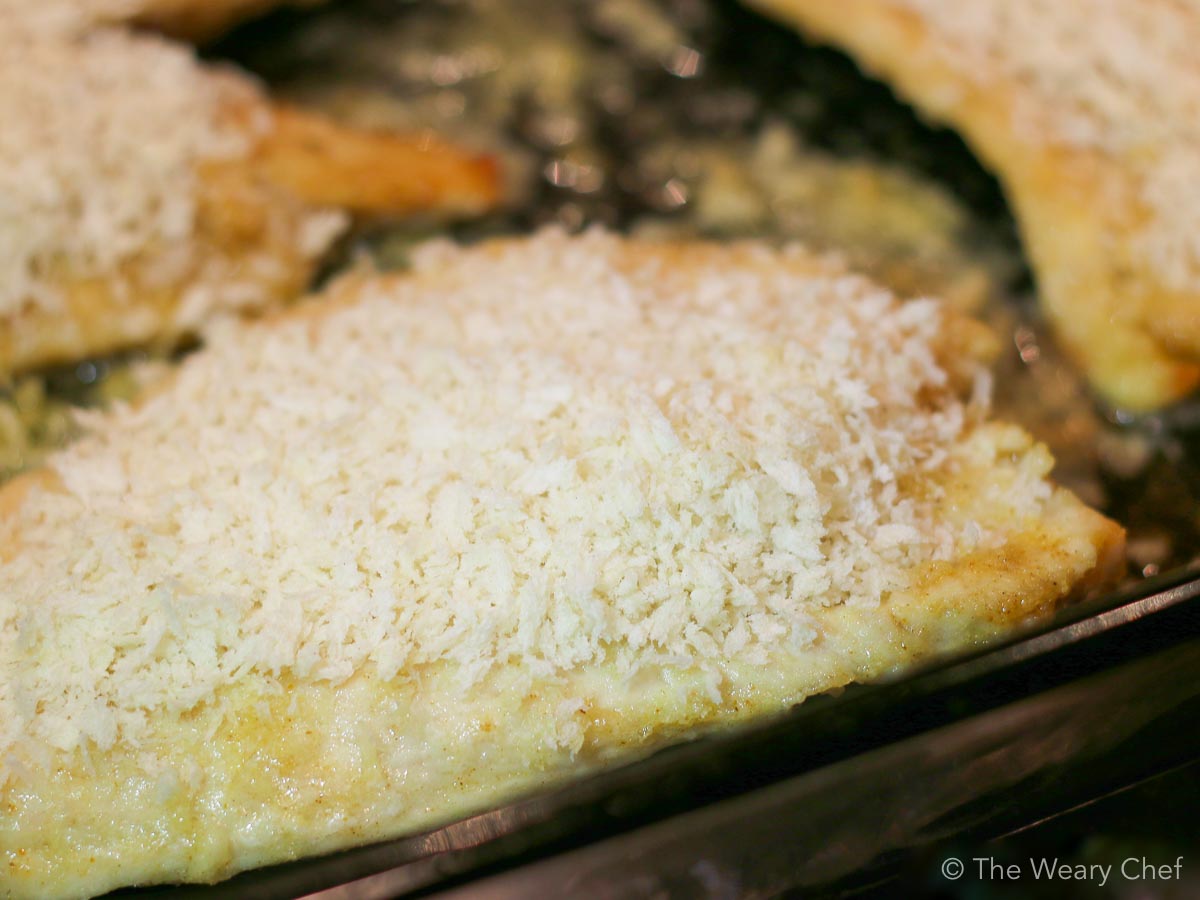 Enjoy all the flavor and crunch of fast food chicken with this lightened up Oven Fried Chicken Recipe! The flavorful breading is made with panko breadcrumbs for lots of crunch!