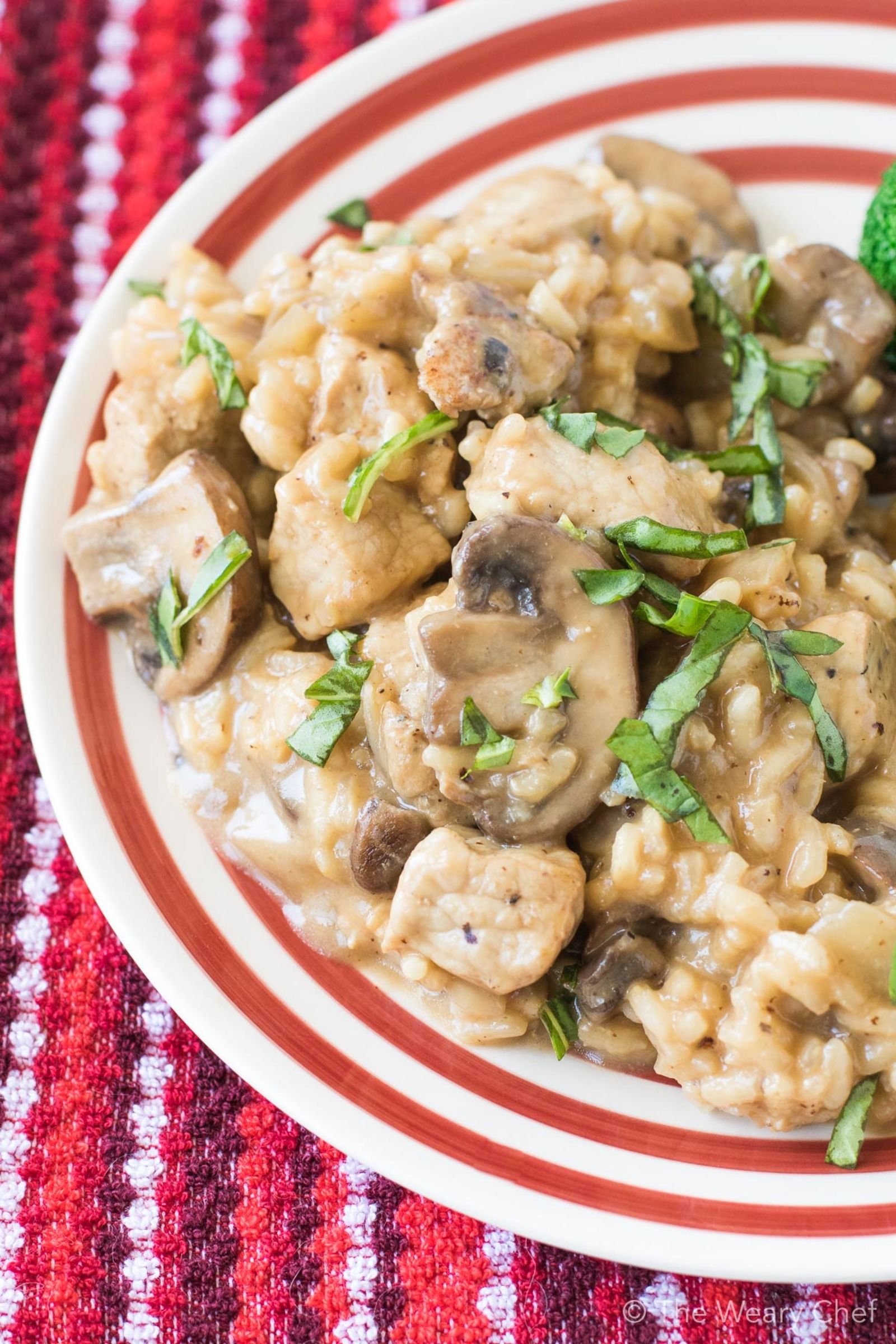 Recipe of the day: Pan fried pork fillet with creamy mushroom risotto