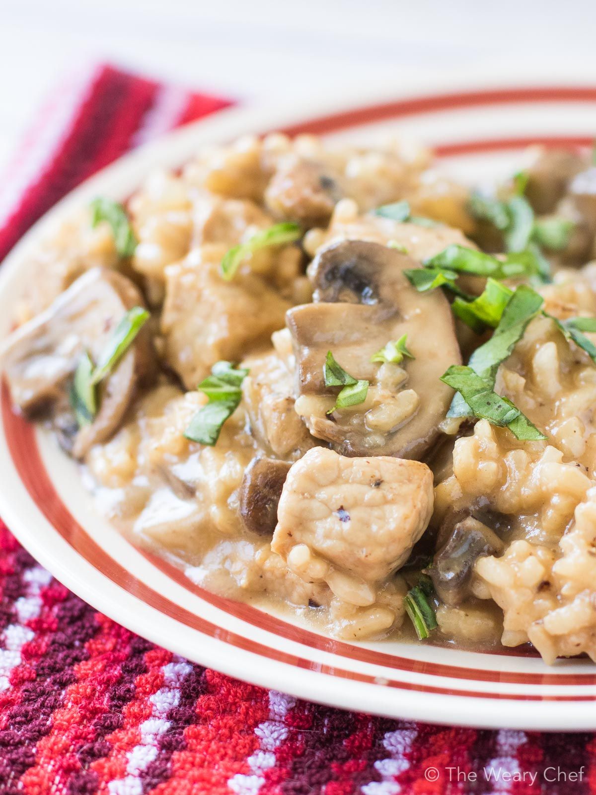 savory pork mushroom risotto