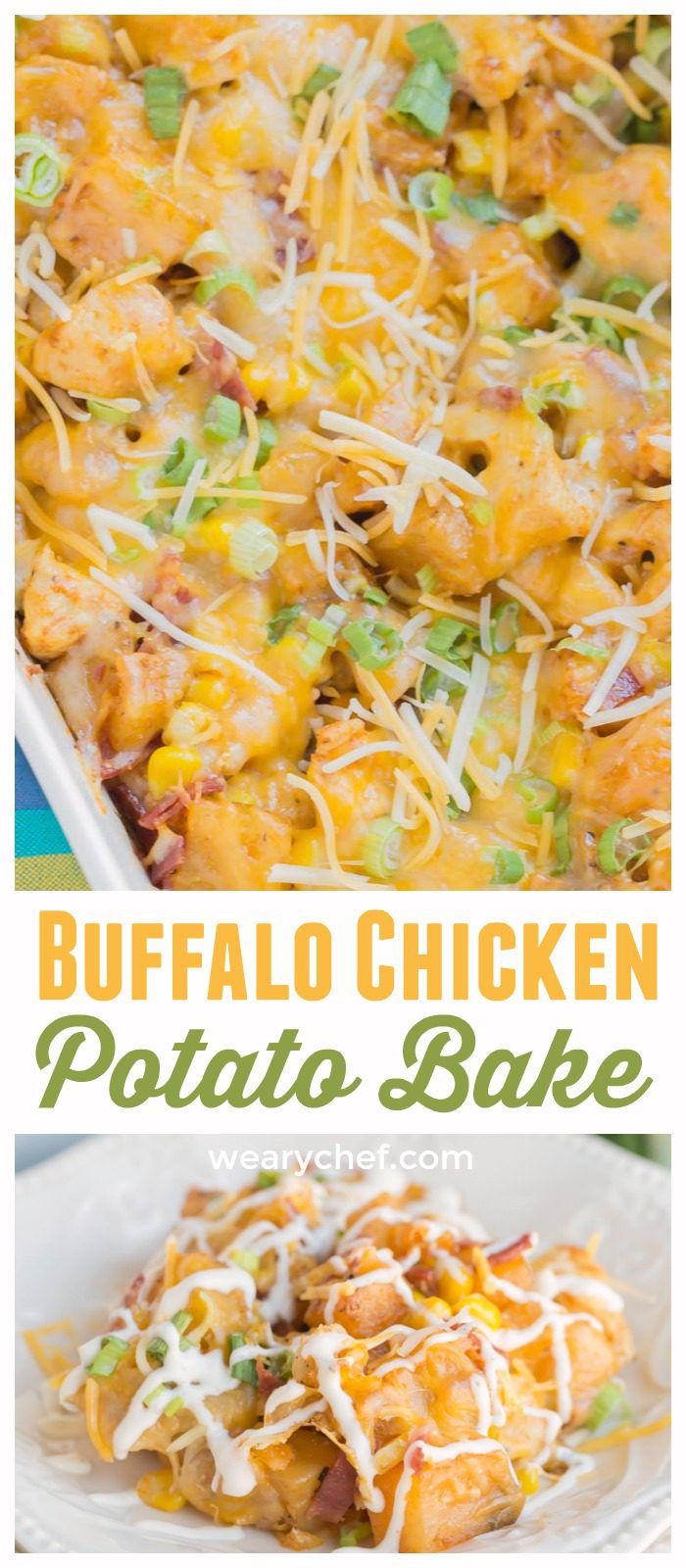 This flavorful Buffalo Chicken Potato Casserole comes together easily and is always a family favorite dinner recipe!