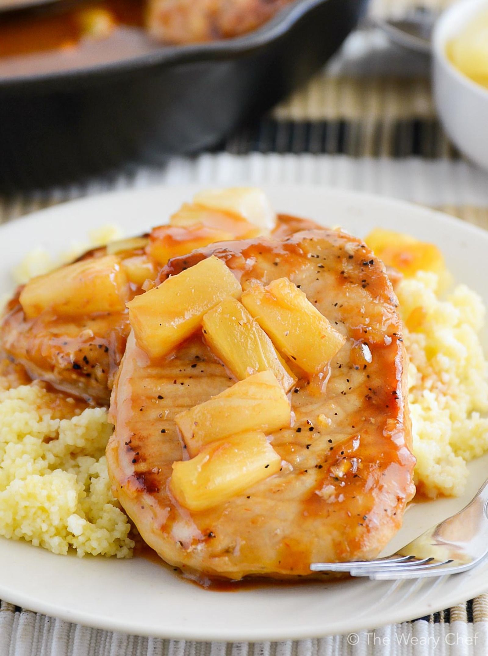 skillet BBQ Pork Chops with Pineapple 