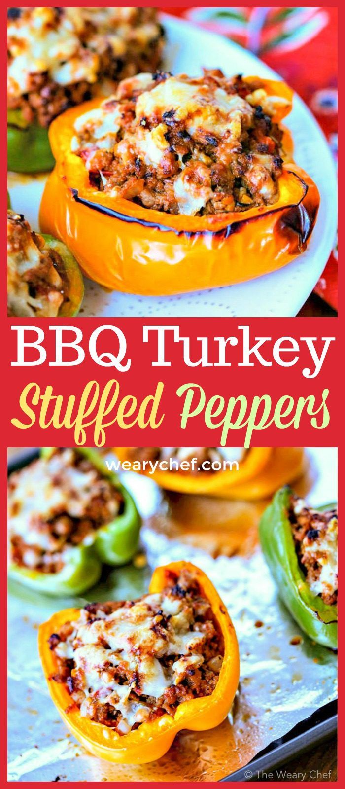 These ground turkey stuffed peppers with BBQ flavor are good for you and taste out of this world!