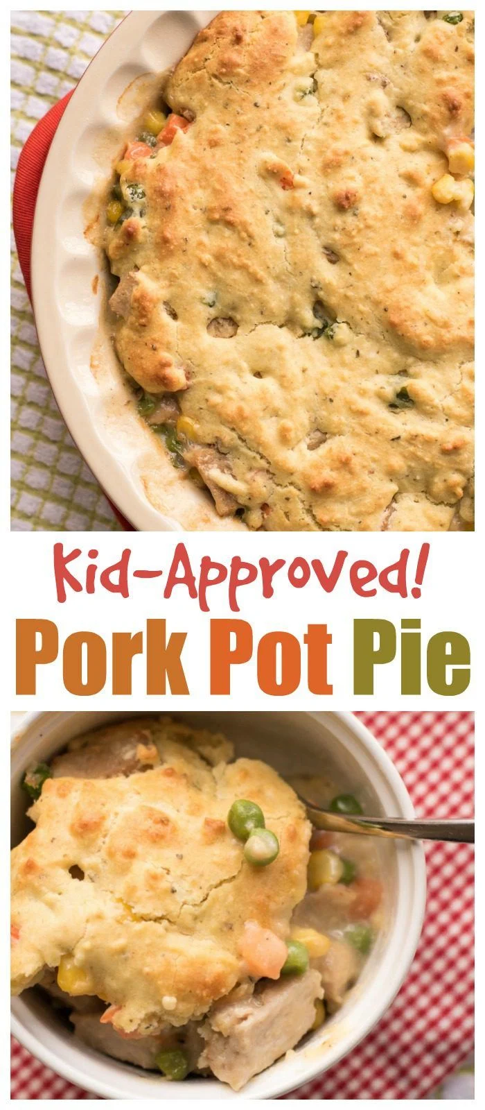 This pork pot pie is SO easy to make, and your entire family will love it! #pork #potpie #dinner