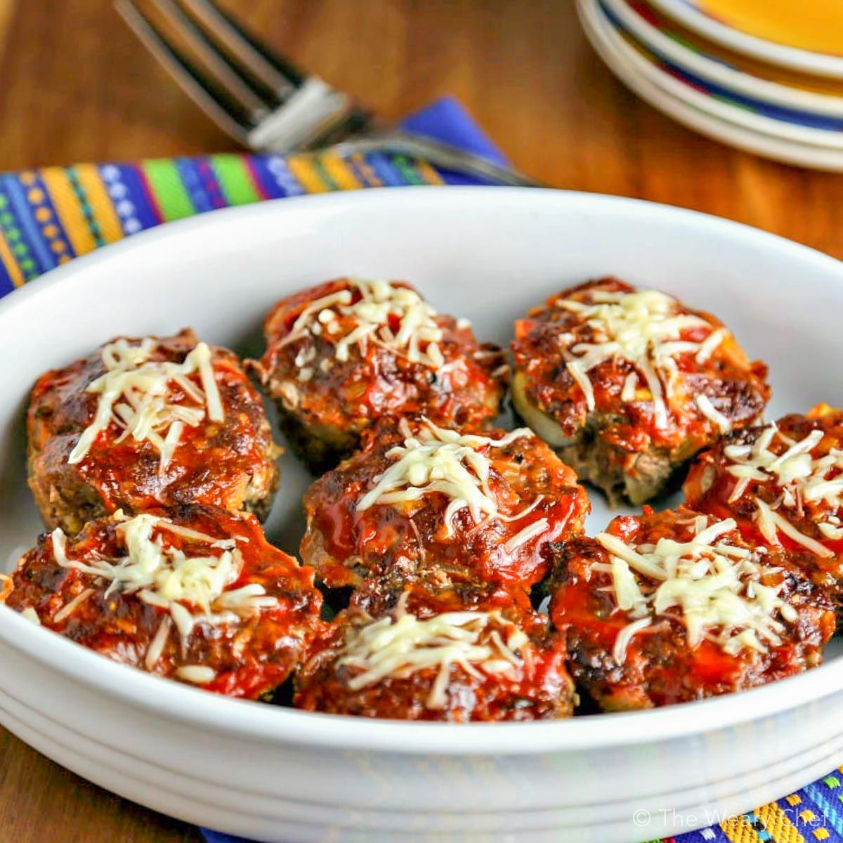 These cute and tasty Meatloaf Muffins are ready in under an hour and are made with lean ground beef!