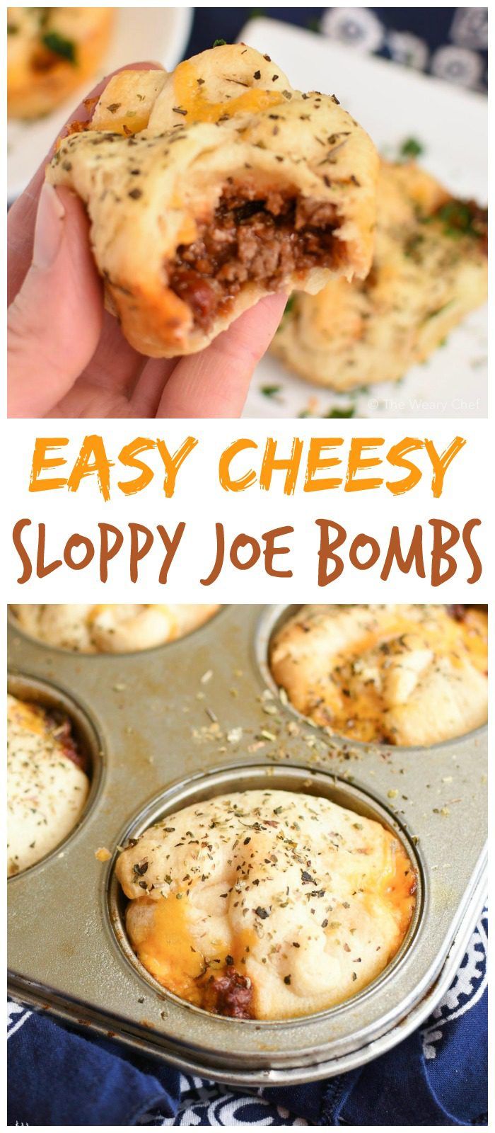 These sloppy joe stuffed crescent rolls are so easy to make, and kids love them! Try them for dinner or at your next party. #sloppyjoes #crescentrolls