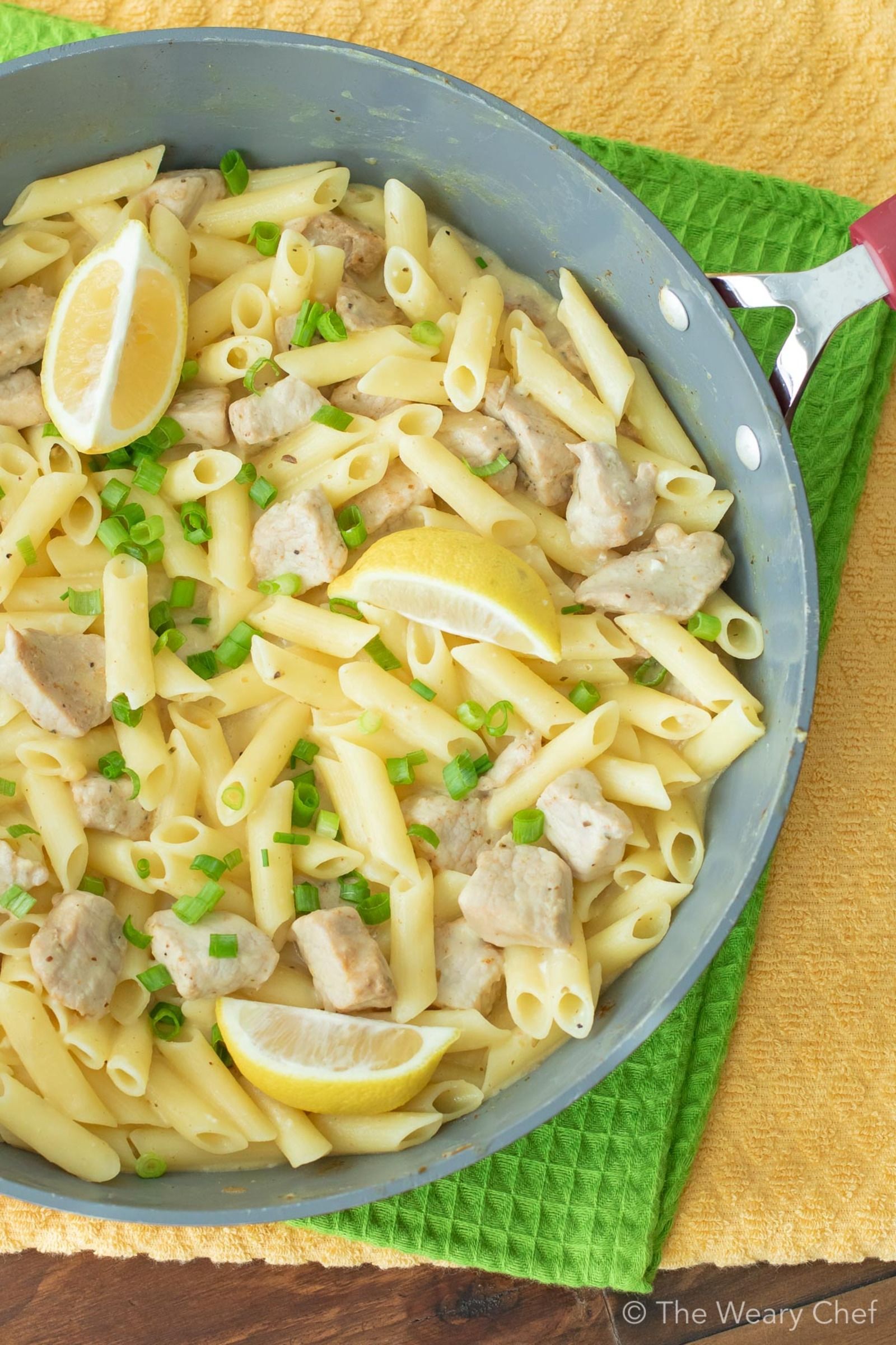 One-Pot Lemon Garlic Pasta with Pork - The Weary Chef