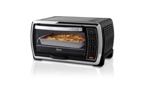  Oster Extra Large Single Pull French Door Turbo Convection  Toaster Oven w/ 2 Removable Baking Racks, 60-Minute Timer, & Adjustable  Temperature, Black: Home & Kitchen