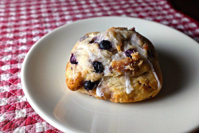Blueberry Breakfast Cookie in a white plate
