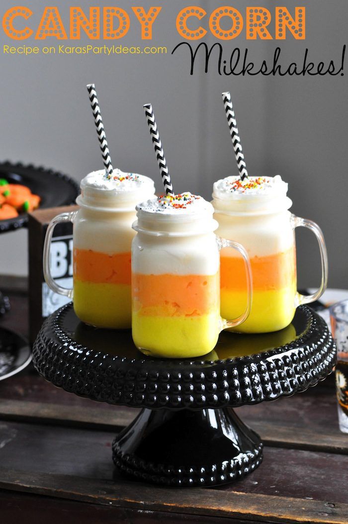 Candy Corn Milkshakes by Kara's Party Ideas