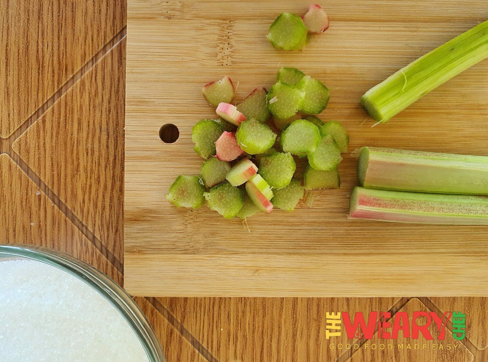 cut rhubarb