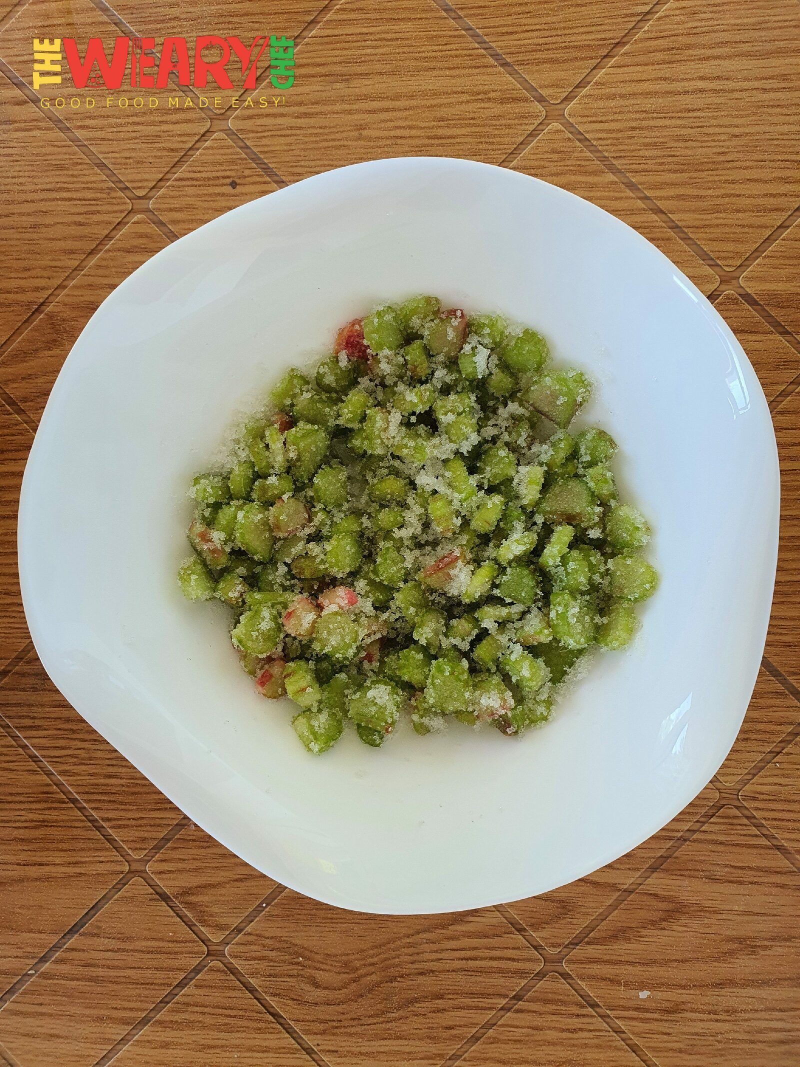rhubarb with sugar