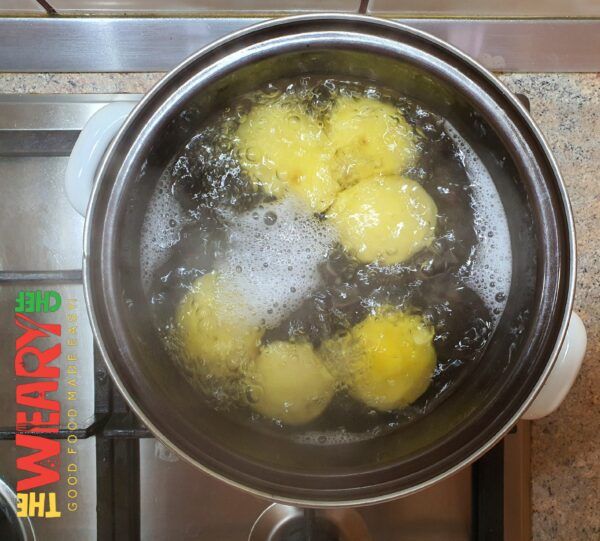 potatoes in boiling water