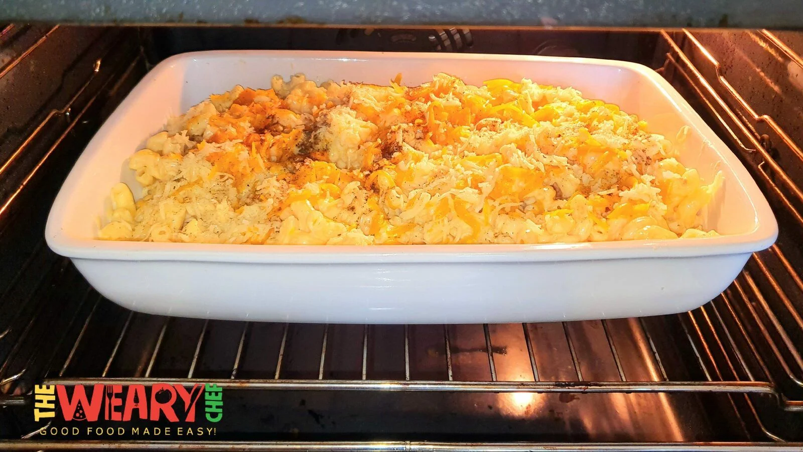 Chick-fil-A Mac and Cheese in the oven