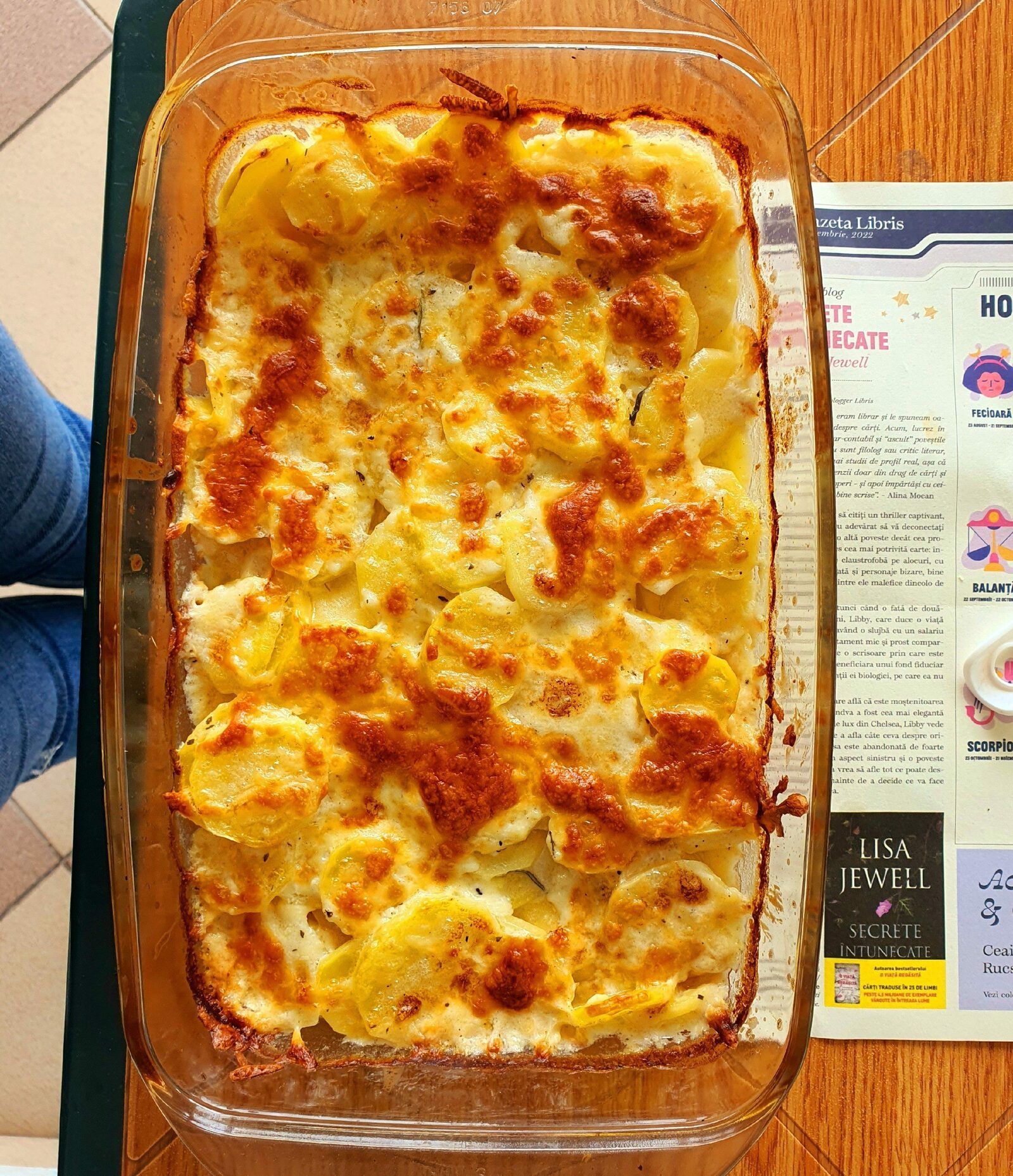 au gratin potatoes in baking dish
