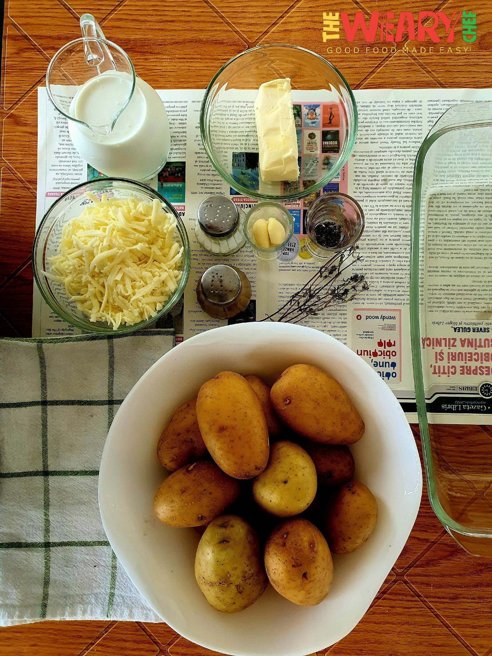 ingredients for au gratin potatoes