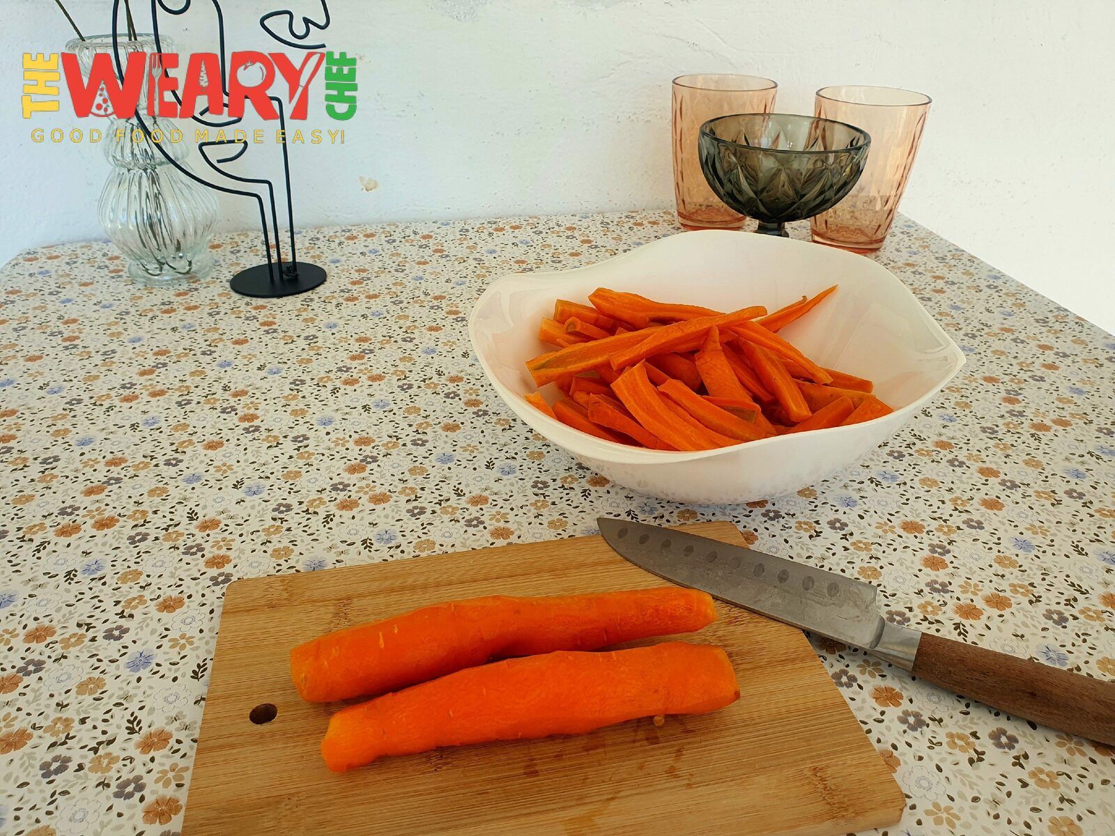 cutting carrots