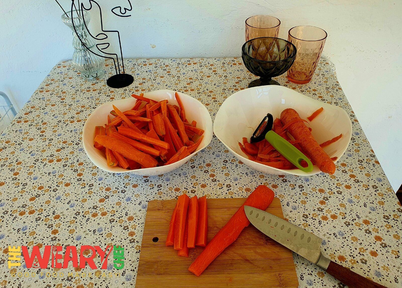 peeling carrots