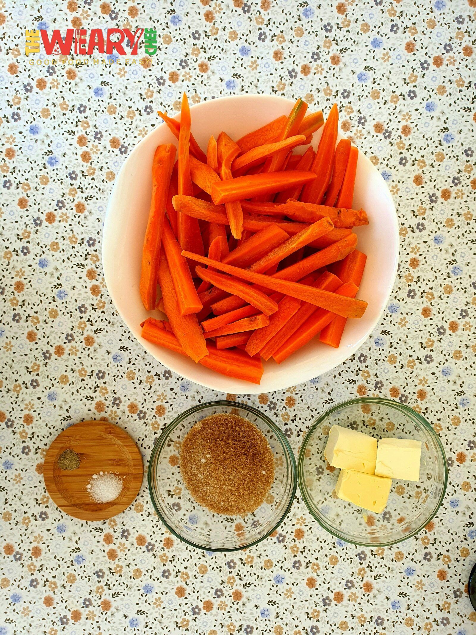 ingredients for glazed carrots